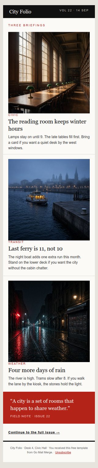City Folio newsletter template