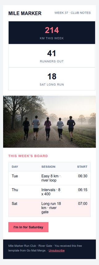 Mile Marker newsletter template